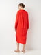Красное платье на пуговицах спереди и с кокеткой со складкой сзади | 6865349 | фото 3