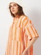 Оранжевое в полоску платье-рубашка | 6865355 | фото 4
