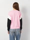 Розовый свитшот с заниженной линией плеча и длинными рукавами | 6865405 | фото 3