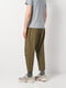 Укороченные  брюки цвета хаки с прорезными карманами | 6865414 | фото 3