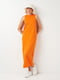 Длинное оранжевое платье-футляр | 6865426 | фото 2