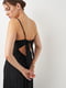 Чорна сукня на тонких бретелях з драпіруванням на грудях | 6865428 | фото 4