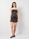 Чорна коротка сукня-футляр із відкритими плечима | 6865432 | фото 2
