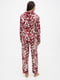 Бавовняна бордова піжама з візерунком: сорочка та штани | 6865569 | фото 2