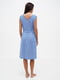 Бавовняна блакитна сукня-сарафан в смужку з кишенями | 6865575 | фото 2