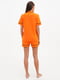 Бавовняна яскраво-помаранчева піжама: сорочка та шорти | 6865559 | фото 2