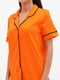 Бавовняна яскраво-помаранчева піжама: сорочка та шорти | 6865559 | фото 3