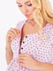 Рожева принтована блузка з короткими рукавами для вагітних та годуючих мам  | 6865621 | фото 2