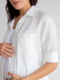 Льняна сорочка вільного крою молочного кольору для вагітних і годуючих мам | 6865630 | фото 2