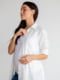 Льняна сорочка вільного крою молочного кольору для вагітних і годуючих мам | 6865630 | фото 3
