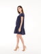 Темно-синя сукня для вагітних з воланом та ажурною вставкою | 6865638 | фото 3