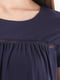 Темно-синя сукня для вагітних з воланом та ажурною вставкою | 6865638 | фото 5