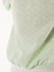 Перфорована блузка салатового кольору вільного силуету для вагітних | 6865650 | фото 2
