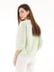 Перфорована блузка салатового кольору вільного силуету для вагітних | 6865650 | фото 3