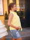 Бавовняна жовта блузка прямого крою без рукавів  із зав”язками для вагітних і годуючих мам | 6865654 | фото 3