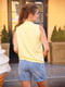Бавовняна жовта блузка прямого крою без рукавів  із зав”язками для вагітних і годуючих мам | 6865654 | фото 4