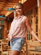 Бавовняна блузка пудрового кольору прямого крою без рукавів  із зав”язками для вагітних і годуючих мам  | 6865656 | фото 2
