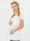 Біла  перфорована блузка А-силуету з короткими рукавами  для вагітних та годуючих мам з секретом годування | 6865659 | фото 3