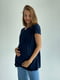 Синя  перфорована блузка А-силуету з короткими рукавами  для вагітних та годуючих мам з секретом годування | 6865665 | фото 4