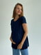 Синя  перфорована блузка А-силуету з короткими рукавами  для вагітних та годуючих мам з секретом годування | 6865665 | фото 5
