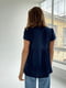 Синя  перфорована блузка А-силуету з короткими рукавами  для вагітних та годуючих мам з секретом годування | 6865665 | фото 9
