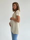 Блузка А-силуету молочного кольору з короткими рукавами та прошвою понизу для вагітних та годуючих мам з секретом годування | 6865671 | фото 2