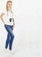 Сині джинси для вагітних із потертостями та бандажною резинкою  | 6865702 | фото 2