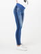 Сині джинси для вагітних із потертостями та бандажною резинкою  | 6865702