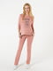 Рожеві спортивні штани-кльош трикотажні | 6865754 | фото 2