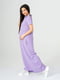 Довга трикотажна сукня-поло фіолетового кольору для вагітних | 6865788 | фото 3
