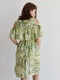 Бавовняна сукня салатового кольору вільного крою для вагітних з принтом | 6865807 | фото 5