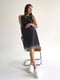 Темно-синя сукня в горошок на бретелях  з прошвою по низу для вагітних та годуючих мам | 6865818 | фото 5