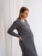 Сіра бавовняна сукня для вагітних і годуючих мам з секретом для годування  | 6865823 | фото 6