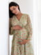 Шифонова сукня салатового кольору в квітковий принт для вагітних і годуючих мам  | 6865824 | фото 2
