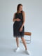 Чорна сукня в горошок на бретелях  з прошвою по низу для вагітних та годуючих мам | 6865828 | фото 3
