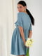 Бавовняна сукня вільна з секретом годування сіро-блакитна | 6865861 | фото 4