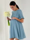 Бавовняна сукня вільна з секретом годування сіро-блакитна | 6865861 | фото 5