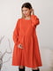 Сукня вільного крою бавовняна з секретом для годування помаранчева | 6865868 | фото 4