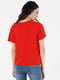 Трикотажна футболка вільного силуету червона | 6865875 | фото 2
