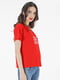 Трикотажна футболка вільного силуету червона | 6865875 | фото 3