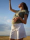 Трикотажні білі шорти для вагітних з поясною резинкою під животик | 6865909 | фото 4