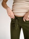 М'які бавовняні штани у рубчик кольору хакі | 6865943 | фото 4