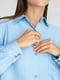 Блакитна сорочка на гудзиках з натуральної бавовняної "жатки" | 6865959 | фото 2