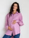 Бавовняна оверсайз сорочка бузкового кольору на гудзиках для вагітних та годуючих мам | 6865968
