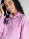 Бавовняна оверсайз сорочка бузкового кольору на гудзиках для вагітних та годуючих мам | 6865968 | фото 3