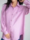 Бавовняна оверсайз сорочка бузкового кольору на гудзиках для вагітних та годуючих мам | 6865968 | фото 5