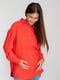 Бавовняна оверсайз сорочка коралового кольору на гудзиках для вагітних та годуючих мам | 6865971