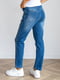 Сині джинси для вагітних Mom's Jeans зі щільної стрейчової джинсової тканини з високою талією | 6865977 | фото 3