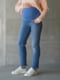 Сині джинси-мом для вагітних з подвійною підтримкою живота | 6865979