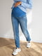 Сині джинси-мом для вагітних з подвійною підтримкою живота | 6865980